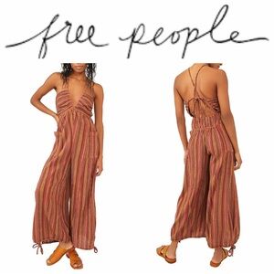 Free People Sundaze For Surfin Jumpsuit in Red Clay Combo Sz: XS